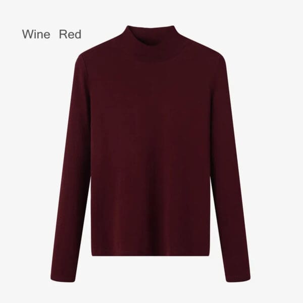 A wine red sweater is shown on the picture.